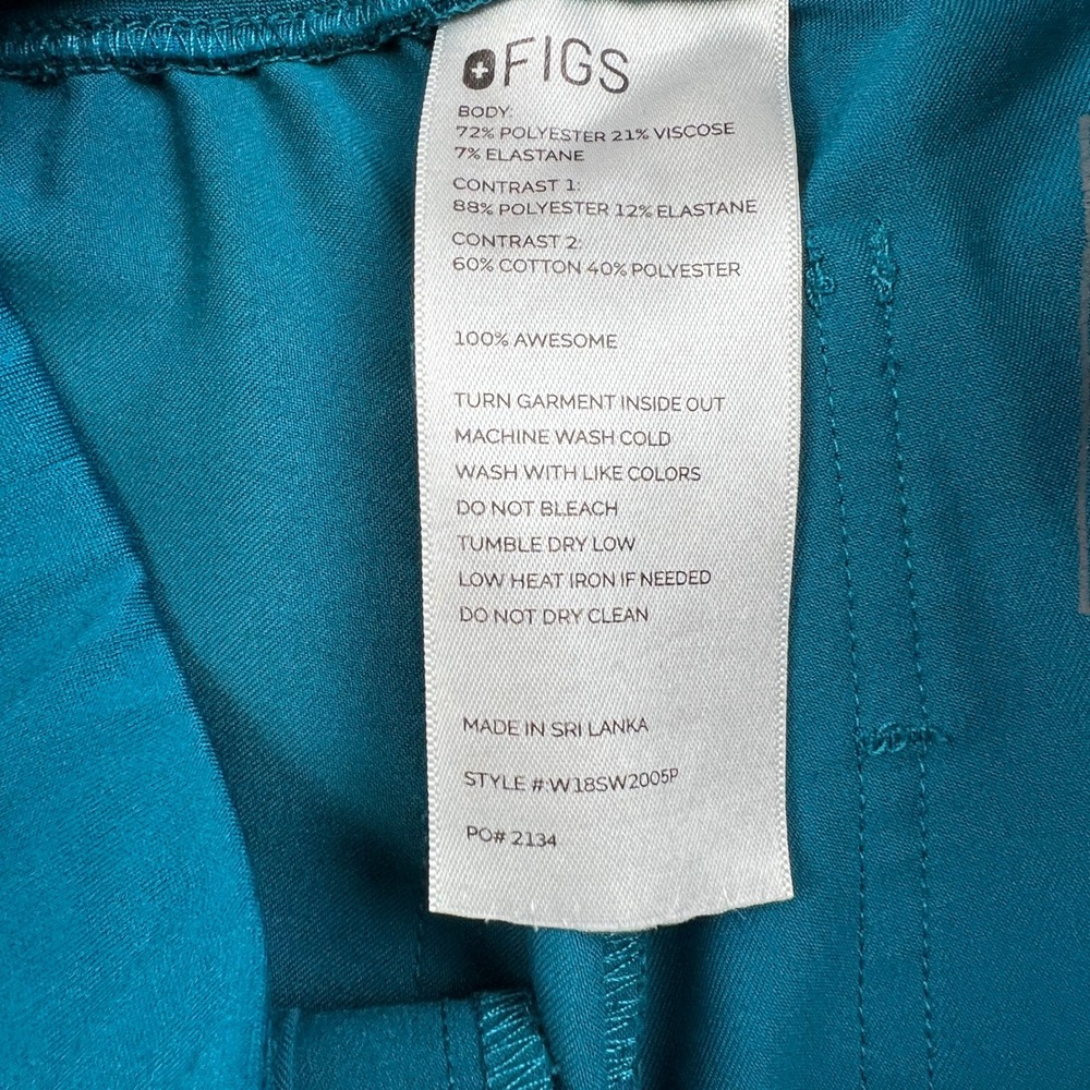 FIGS Zamora Jogger Scrub Pants Women XXS Lot of 2 Teal Rosewood Tech Healthcare - Picture 6 of 16